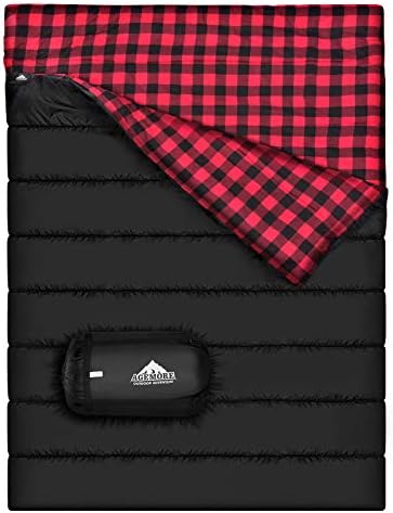 Cotton Flannel Double Sleeping Bag, 2 Person Camping Sleeping Bag