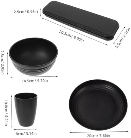 Black Picnic Camping Cutlery Set 4 Sets Reusable PP Xmas
