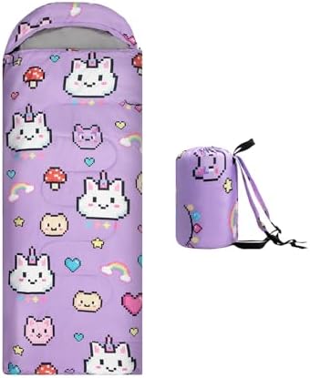 Kids Sleeping Bag for Camping, Lightweight 3 Season Cold Weather Warm Bag