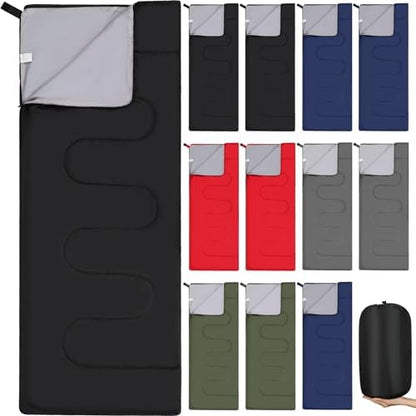Macarrie 12 Pack Camping Sleeping Bags for Adults Homeless Bulk Cold Weather Kids Sleeping Bag Lightweight Waterproof Compression Sack for Backpacking Traveling Hiking Outdoor Shelter