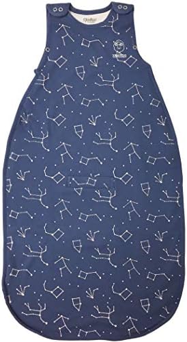 Woolino Ultimate Baby Sleep Sack – 4 Season Merino Wool Sleeping Bag, Organic Cotton Outer, Temp Regulating Blanket, Adjustable Sleep Sack Universal Size 2–24 Months - Night Sky