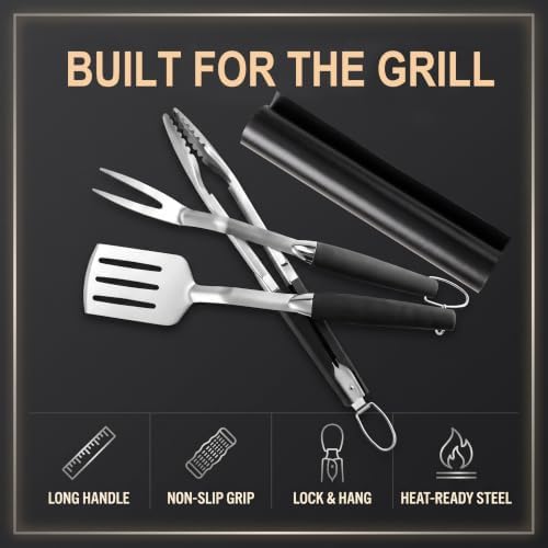 Grill Utensils Set,BBQ Tools Kit Grilling Accessories for Outdoor Barbecue