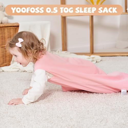 Yoofoss Baby Sleep Sack 24-36 Month 0.5TOG 100% Organic Cotton 2-Way Zipper