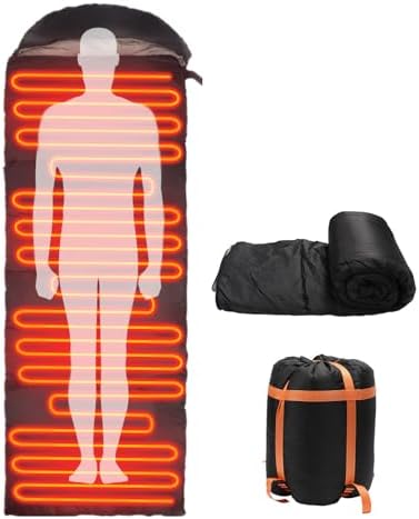 Heated Sleeping Bags for Adults Camping Cold Weather, 95–149°F for 4-Season