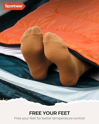 Sportneer Sleeping Bag, 3 Seasons Warm Cold Weather Sleeping Bags for Adults Kids Boys Girls with Compression Sack- Lightweight Camping Essentials Gear Accessories, Backpacking, Hiking