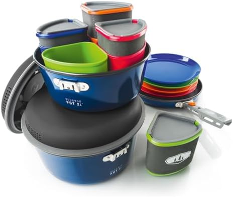 GSI Outdoors Bugaboo Camper Cookset, 3L & 2L Pots, 9 in Ceramic Frypan