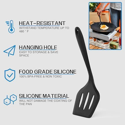 Wesqunie Silicone Cooking Utensils Set, Cookware Set for Outdoor Camping