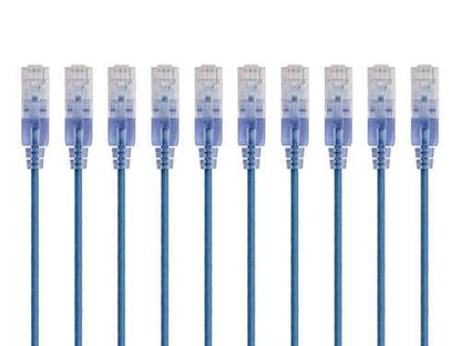 Monoprice Cat6A Ethernet Patch Cable - Snagless RJ45, 550Mhz, 10G, UTP, Pure Bare Copper Wire, 30AWG, 10-Pack, 10 Feet, Gray - SlimRun Series