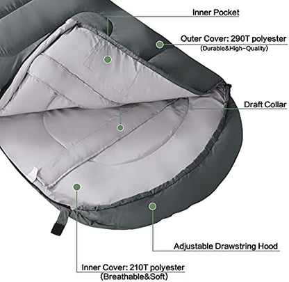 SOULOUT 3-4 Season Sleeping Bag for Adults & Teens - Camping