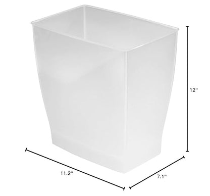 iDesign Small Bathroom Trash Can, Ideal for Primary and Guest Bathroom or Office, Frost, Made in USA