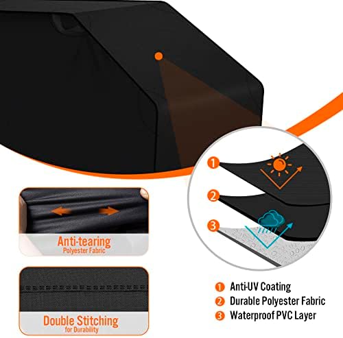 iCOVER 36 inch Griddle Cover for Blackstone, 600D Heavy Duty Waterproof Flat Top Grill Covers for 36" Grills 1554 1825 for Weber 36” Griddles with Support Pole