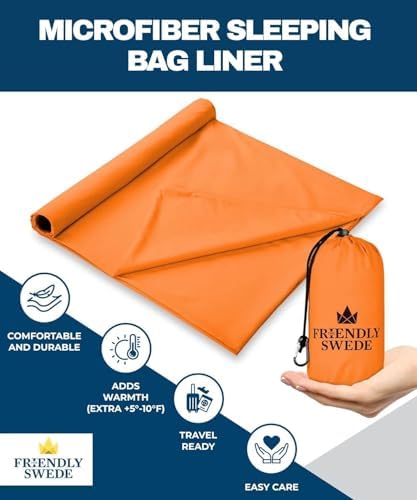 The Friendly Swede Sleeping Bag Liner, Adult Sleep Sack for Hotels, 3 Sizes