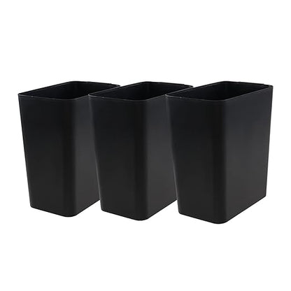 Gainhope 3-Pack 4.5 Gallon Plastic Small Trash Can Wastebasket, Black Garbage Container Bin for Under Desk, Office, Bathroom, Living Room, Classroom