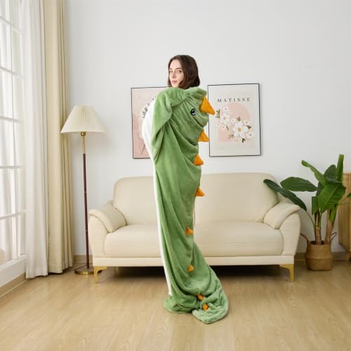Wearable Dinosaur Blanket Animal Sleeping Bag Super Soft Warm Cozy Flannel Fleece - Cosplay Dinosaur Gifts (S Fit for Height 4'5"-4'9")