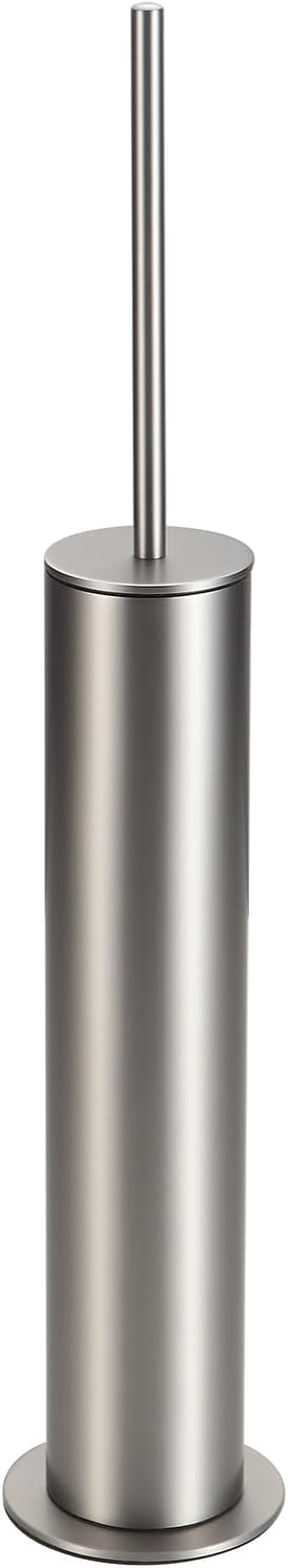 BGL Toilet Brush and Holder Set, Heavy Duty 304 Stainless Steel, Round Base and Long Handle for Bathroom Deep Cleaning, Drip-Proof, Space Saving for Storag, Stainless Steel