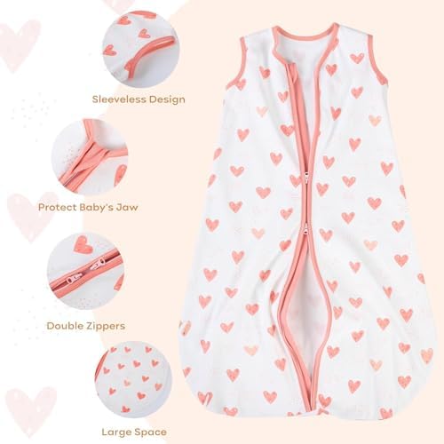 Yoofoss Baby Sleep Sack 24-36 Month 0.5TOG 100% Organic Cotton 2-Way Zipper
