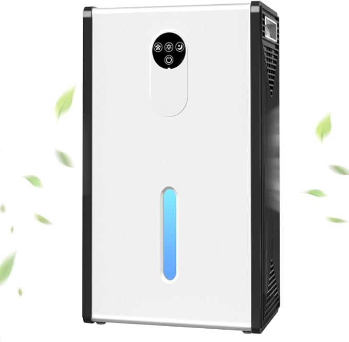 Dehumidifier for 1076 sq.ft,Quiet Portable Moisture Absorber with Auto Shut Off,Auto Defrost,72 OZ Water Tank,Drain Hose,7 Color LED Light,Sleep Mode for Basement Home Bedroom Bathroom RV