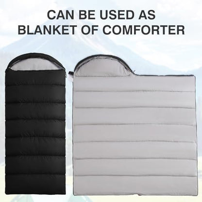 XXL Sleeping Bag for Adults Lightweight 41-59℉, 3-4 Season Waterproof Camping Sleeping Bag with Compression Sack for Backpacking Hiking