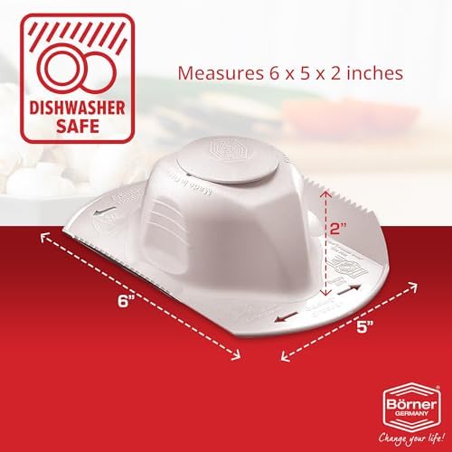 Borner Safety Food Holder - Finger Anti-Cut Protectors for Vegetable or Fruit Grater, Food Slicer Cutter, Cheese Grater, Kitchen Fruit & Vegetable Holder for Slicing, - One Size, White