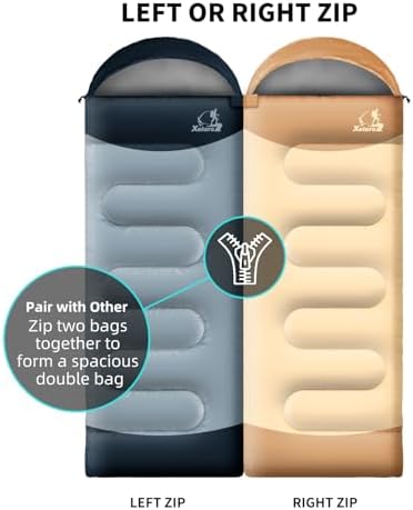 Sleeping Bags for Adults Kids - 3 Season Cold&Warm Weather Waterproof Camping Sleeping Bag - Lightweight Sleeping Bags for Camping Hiking Outdoor Travel