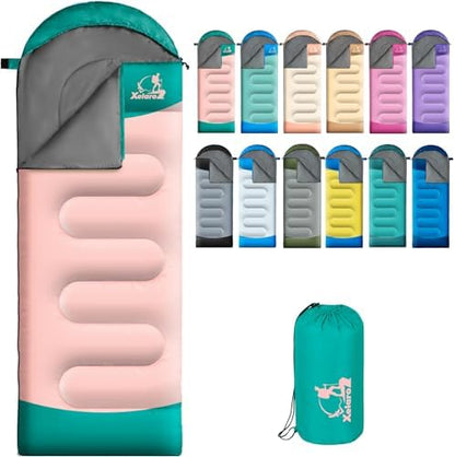 Sleeping Bags for Adults Kids - 3 Season Cold&Warm Weather Waterproof Camping Sleeping Bag - Lightweight Sleeping Bags for Camping Hiking Outdoor Travel