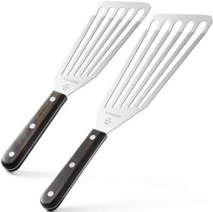 2 Pcs Fish Spatula Stainless Steel，Commercial Metal Spatula Turners