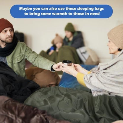 Macarrie 12 Pack Camping Sleeping Bags for Adults Homeless Bulk Cold Weather Kids Sleeping Bag Lightweight Waterproof Compression Sack for Backpacking Traveling Hiking Outdoor Shelter
