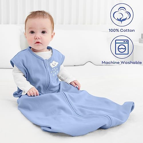 Yoofoss Baby Sleep Sack 12-18 Month 0.5TOG 100% Organic Cotton 2-Way Zipper