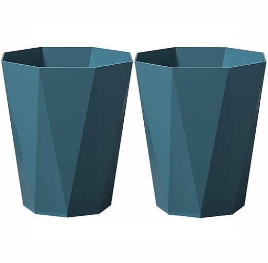 Small Trash Can 2 Pack Bathroom Garbage Can 2.6 Gallon Waste Basket for Dorms Bedrooms Offices, Blue