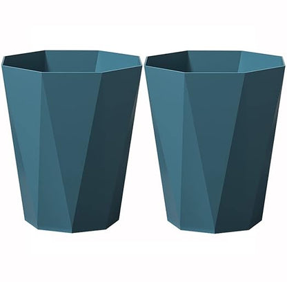 Small Trash Can 2 Pack Bathroom Garbage Can 2.6 Gallon Waste Basket for Dorms Bedrooms Offices, Blue