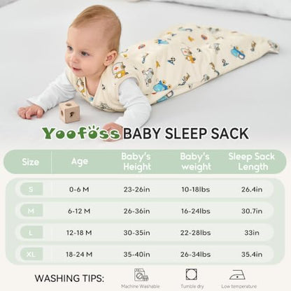 Yoofoss Baby Sleep Sack 12-18 Months Rayon Made from Bamboo 1.0 Tog