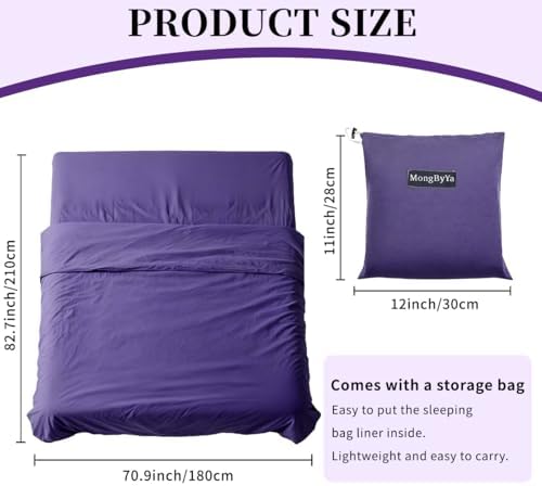 Sleeping Bag Liner, Compact Travel Sheets for Hotel Hostel