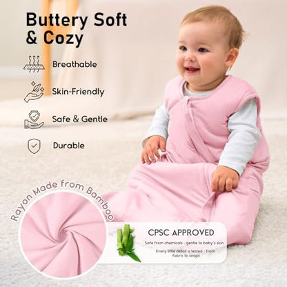 Yoofoss Baby Sleep Sack 6-12 Months Rayon Made from Bamboo 1.0 Tog