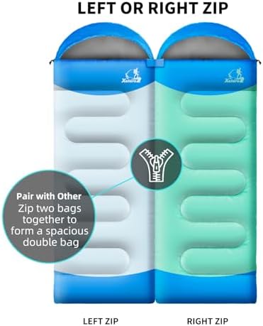 Sleeping Bags for Adults Kids - 3 Season Cold&Warm Weather Waterproof Camping Sleeping Bag - Lightweight Sleeping Bags for Camping Hiking Outdoor Travel