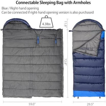 Wind Tour 3 Season Lightweight Waterproof Sleeping Bag Indoor & Outdoor for Hiking Backpacking Camping Traveling