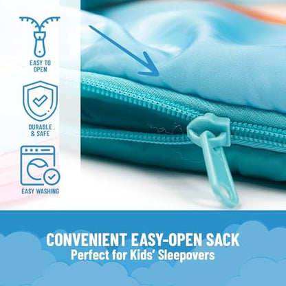 Jay Franco Disney Frozen Sparkle Slumber Sack - Cozy & Warm Kids Lightweight Slumber Bag/Sleeping Bag - Featuring Anna and Elsa (Official Disney Product)