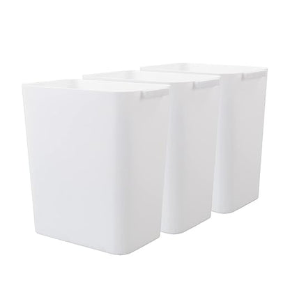 3-Pack 4.5 Gallon Trash Can Wastebasket, Garbage Container Bin, White