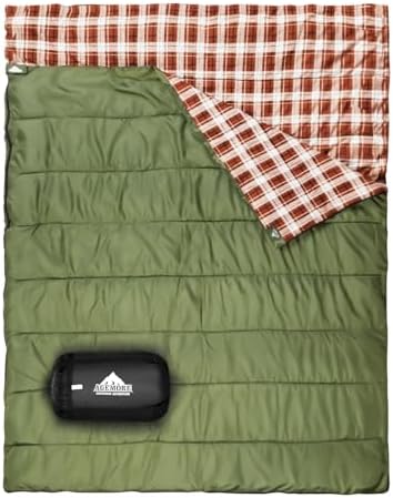 Cotton Flannel Double Sleeping Bag, 2 Person Camping Sleeping Bag
