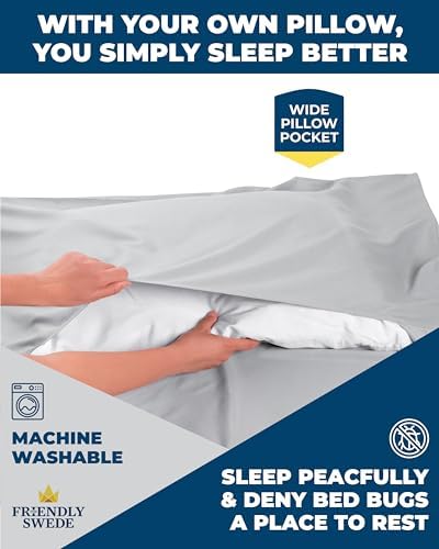 The Friendly Swede Sleeping Bag Liner, Adult Sleep Sack for Hotels, 3 Sizes