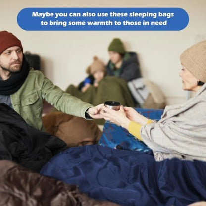 Macarrie 12 Pack Camping Sleeping Bags for Adults Homeless Bulk Cold Weather Kids Sleeping Bag Lightweight Waterproof Compression Sack for Backpacking Traveling Hiking Outdoor Shelter