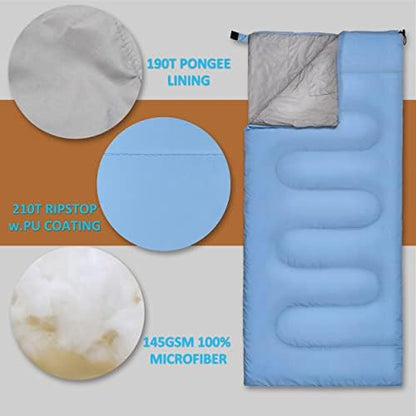 Compact Lightweight Sleeping Bags for Adults, Warm Weather Camping