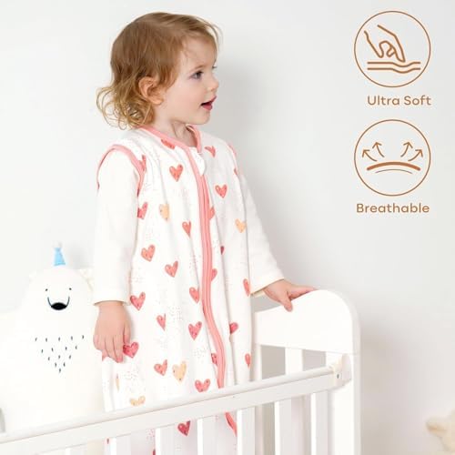Yoofoss Baby Sleep Sack 24-36 Month 0.5TOG 100% Organic Cotton 2-Way Zipper