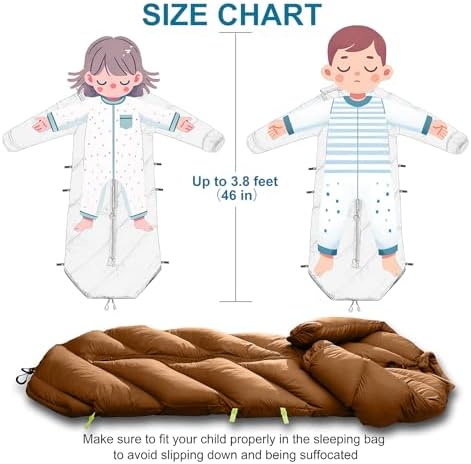 Walkable Toddler Sleeping Bags for Kids, Boys Girls (2T-4T) - Puffy Camping Sleeping Sack for Indoor, Outdoor, Travel, Sleepover, Slumber Party (up to 46 in)- Machine Washable, Lightweight