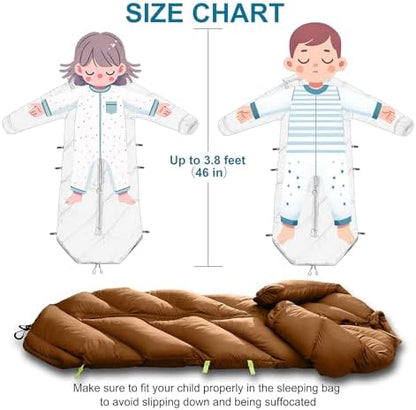 Walkable Toddler Sleeping Bags for Kids, Boys Girls (2T-4T) - Puffy Camping Sleeping Sack for Indoor, Outdoor, Travel, Sleepover, Slumber Party (up to 46 in)- Machine Washable, Lightweight