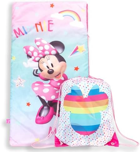 Jay Franco Disney Minnie Mouse Bowtique Slumber Sack - Cozy & Warm Kids Lightweight Slumber Bag/Sleeping Bag (Official Disney Product)