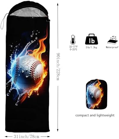 QOOMO Camping Sleeping Bags,3 Season Warm & Cool Weather,Lightweight,Waterproof Sleeping Bags for Adults & Kids,Traveling,and Outdoors,Camping Gear Equipment