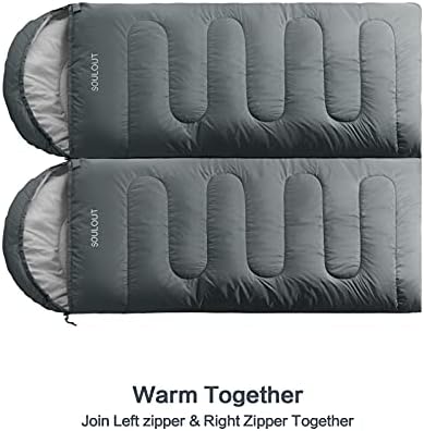 SOULOUT 3-4 Season Sleeping Bag for Adults & Teens - Camping