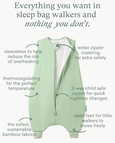 PurComfy Bamboo Viscose Toddler Sleep Sack with Feet, 12-18-24-2t-4t-5t