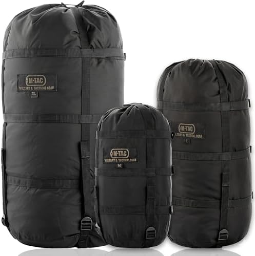 M-Tac Compression Stuff Sack for Sleeping Bag Military Water Resistant Compression Bag Lightweight Nylon Compression Sack for Travel, Camping, Hiking, Outdoor