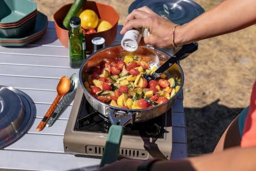 Gerber Gear ComplEAT Cook Set - Dishwasher-Safe Camping Cookware for Outdoor Cooking - Includes Saute Pan, Stock Pot, 4 Plates, 4 Bowls, Mixing Bowl & More